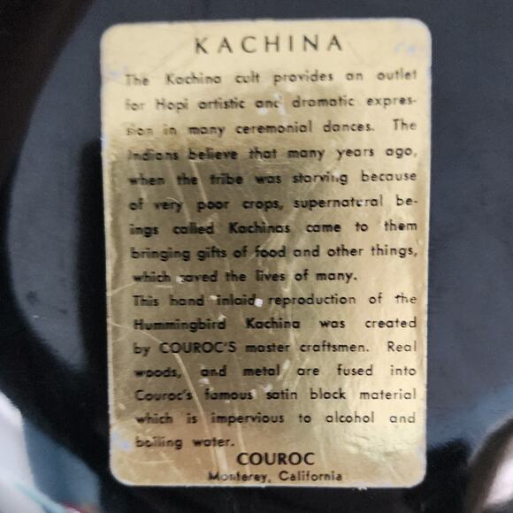 Vintage MCM Couroc Of Monterey Kachina Bowl - Picture 4 of 5